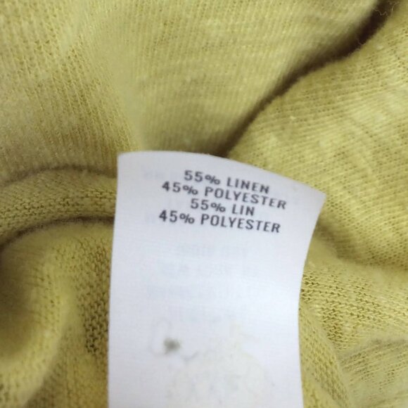 Aerie Henley Top Womens Size XXL 2XL Yellow Linen Blend Long Sleeve Aeropostale - Picture 12 of 12